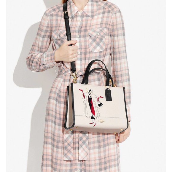 Disney X Coach Dempsey Carryall Cruella Motif 101 Dalmations Chalk CC946 - $478 - Picture 5 of 12